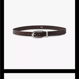 Zara Dark Brown Belt with Silver Buckle